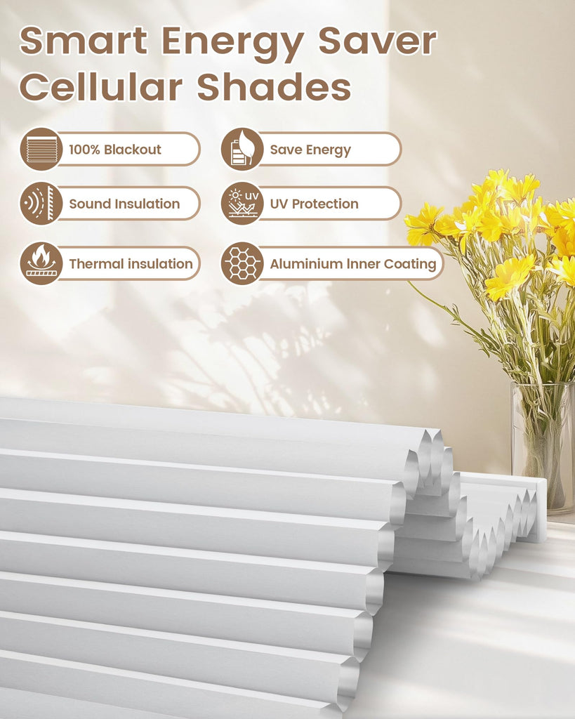 Motorized Cellular Shades, Custom Smart Motorized Blinds with Remote
