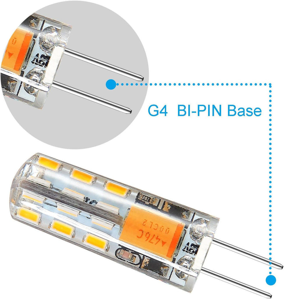 10pcs G4 LED Bulb JC Bi-Pin Base Lights 1.5 Watt AC DC 12V 10W-20W T3 Halogen Bulb Replacement Landscape Bulbs(White