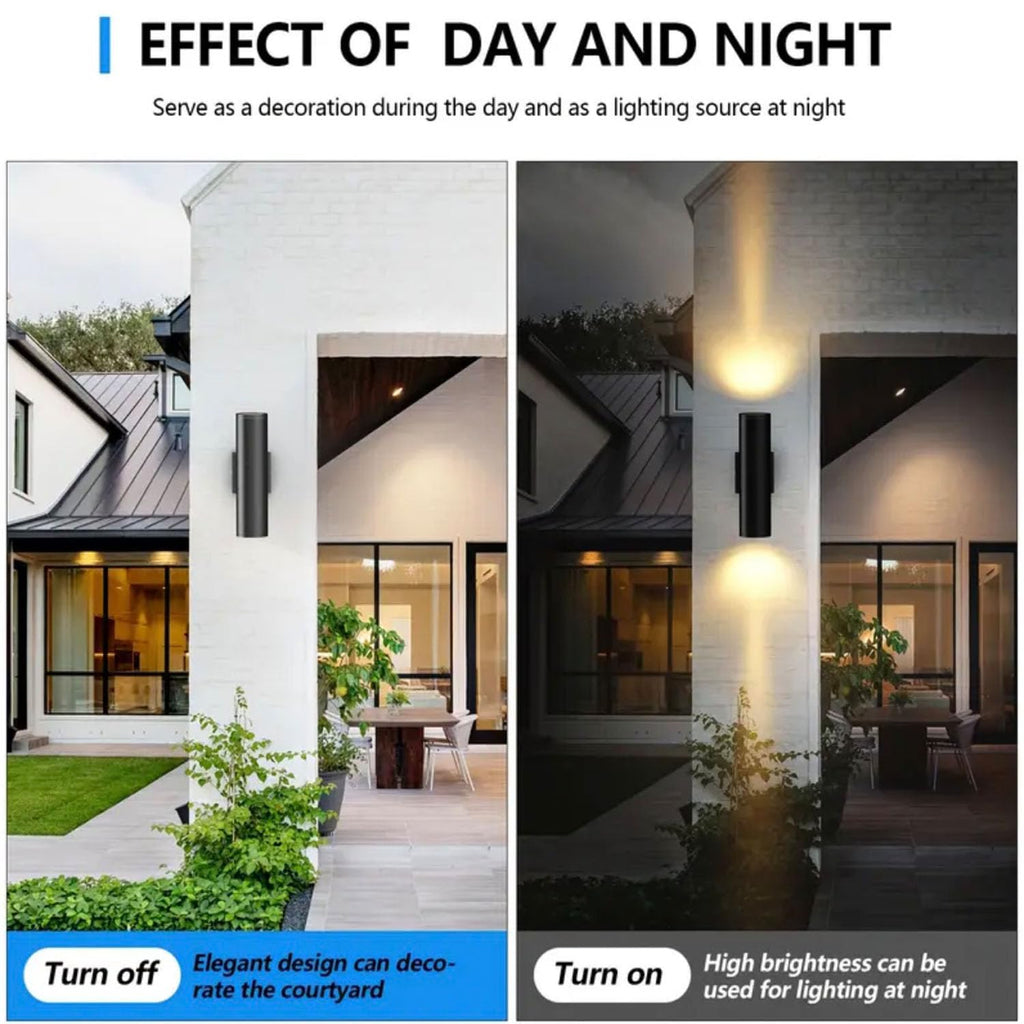 4Pack 14inch LED Square Up & Down wall Lights, 14W Outdoor Wall Light 4000K Day White Aluminum Body Waterproof IP65