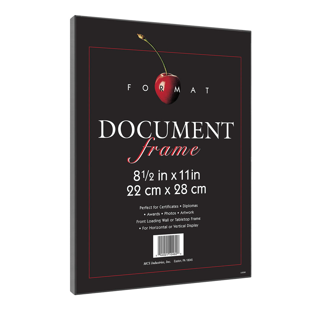 Format Diploma Frame, 8.5x11, Black, Tabletop Easel, 12-Pack