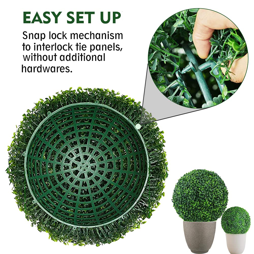 2PCS 15.7" Artificial Plants UV Protected Boxwood Topiary Balls