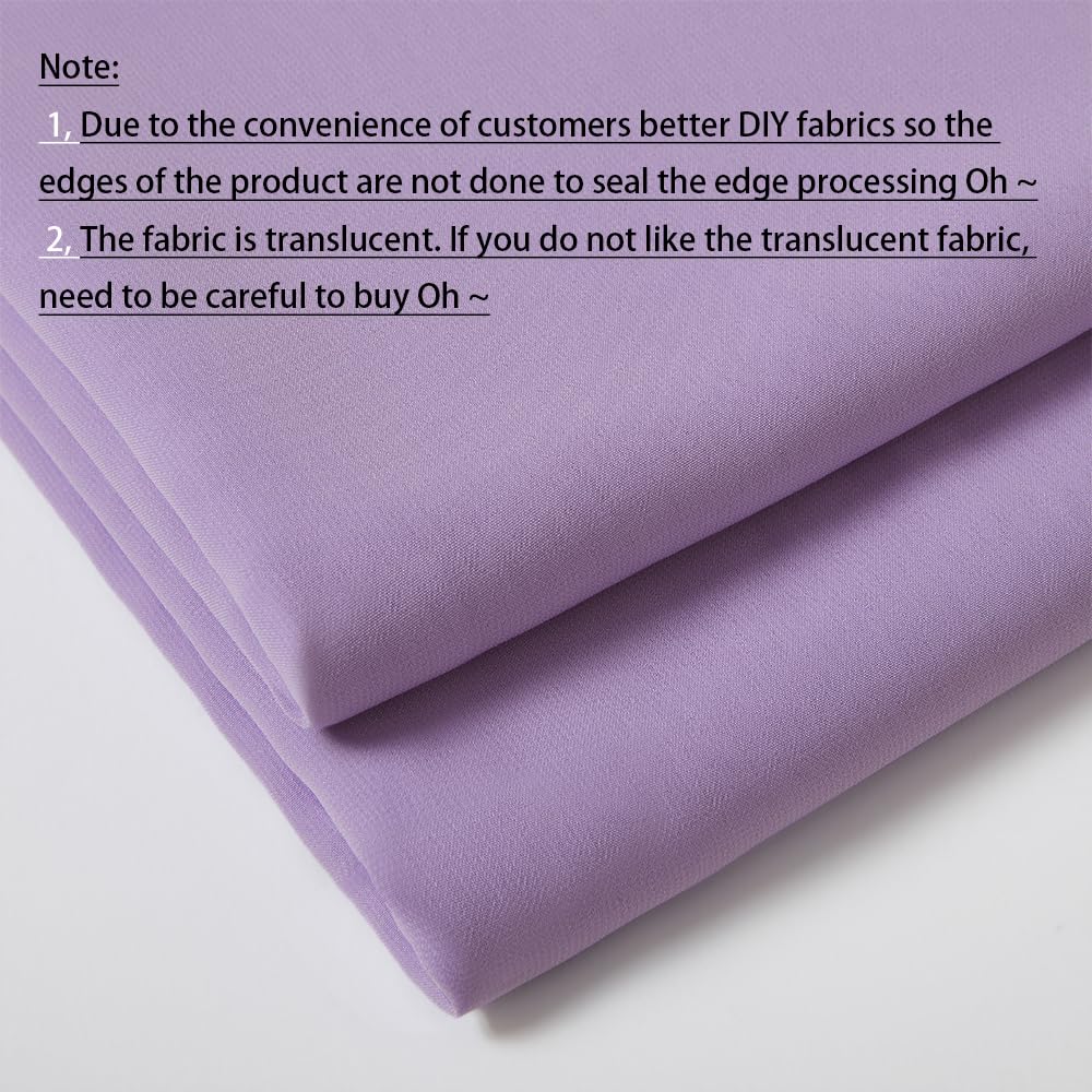 Light Purple Chiffon Fabric by The Yard, 60" Wide, 10 Yards