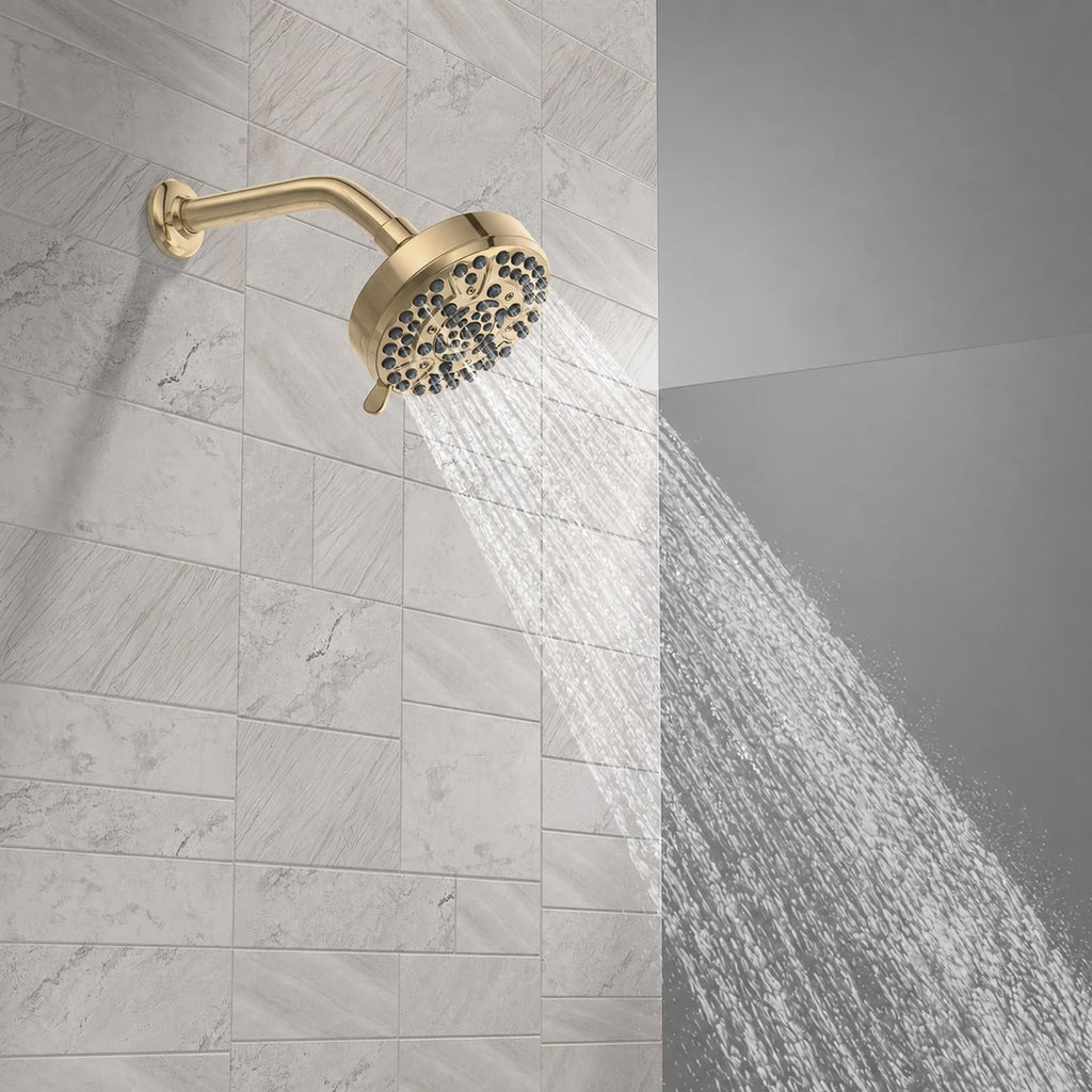 10-Setting Champagne Gold Rain Shower Head