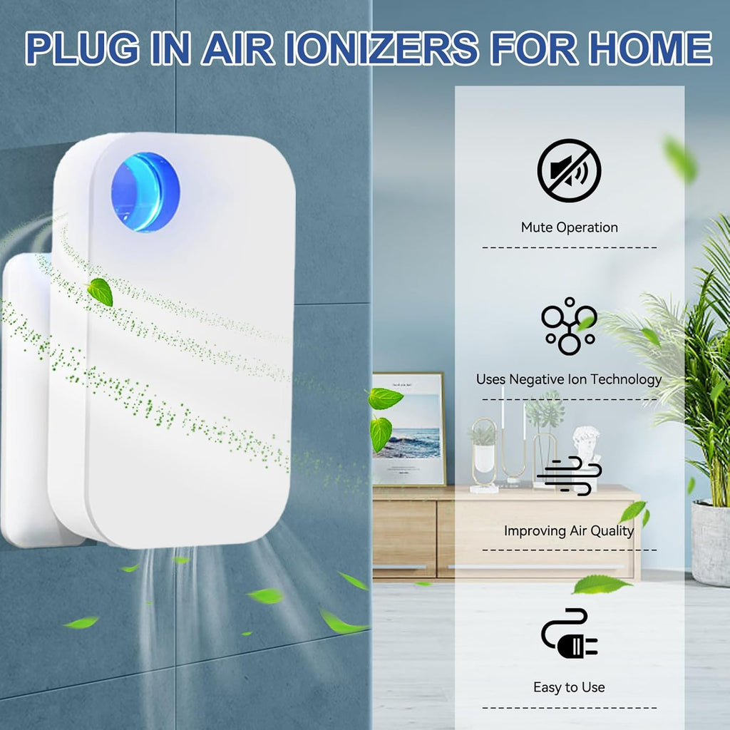 Ion Air purifiers Plug in Air Ionizers for Home Portable and Quiet Ionic Air Purifiers for Bedroom T