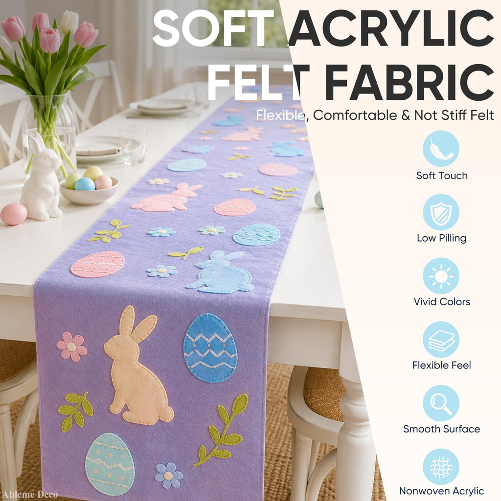 Large Felt Fabric Sheet 120" x 36", Soft Acrylic Material, Light Blue