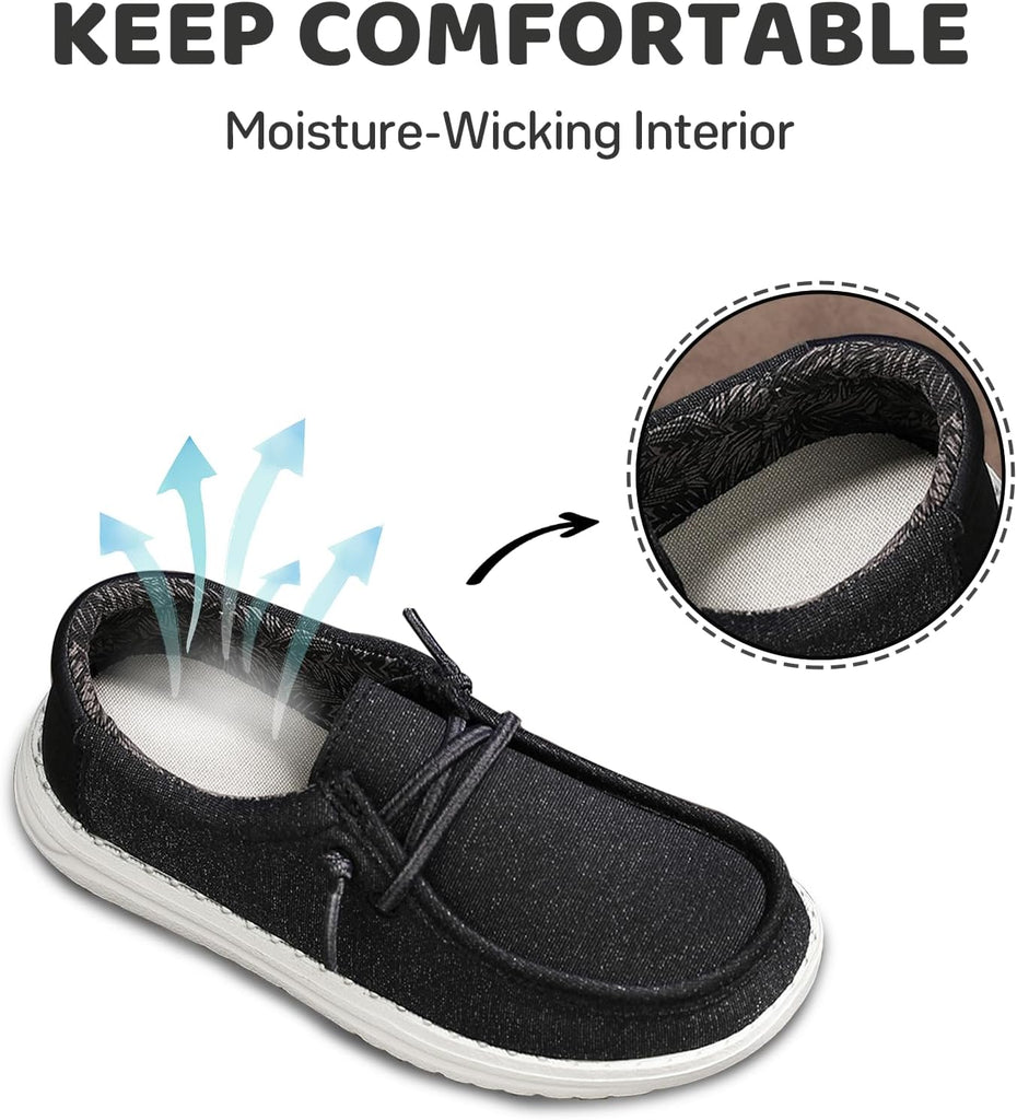 Unisex-Child Black Boys Girls Loafers Kids Slip-On Boat Dress Shoes