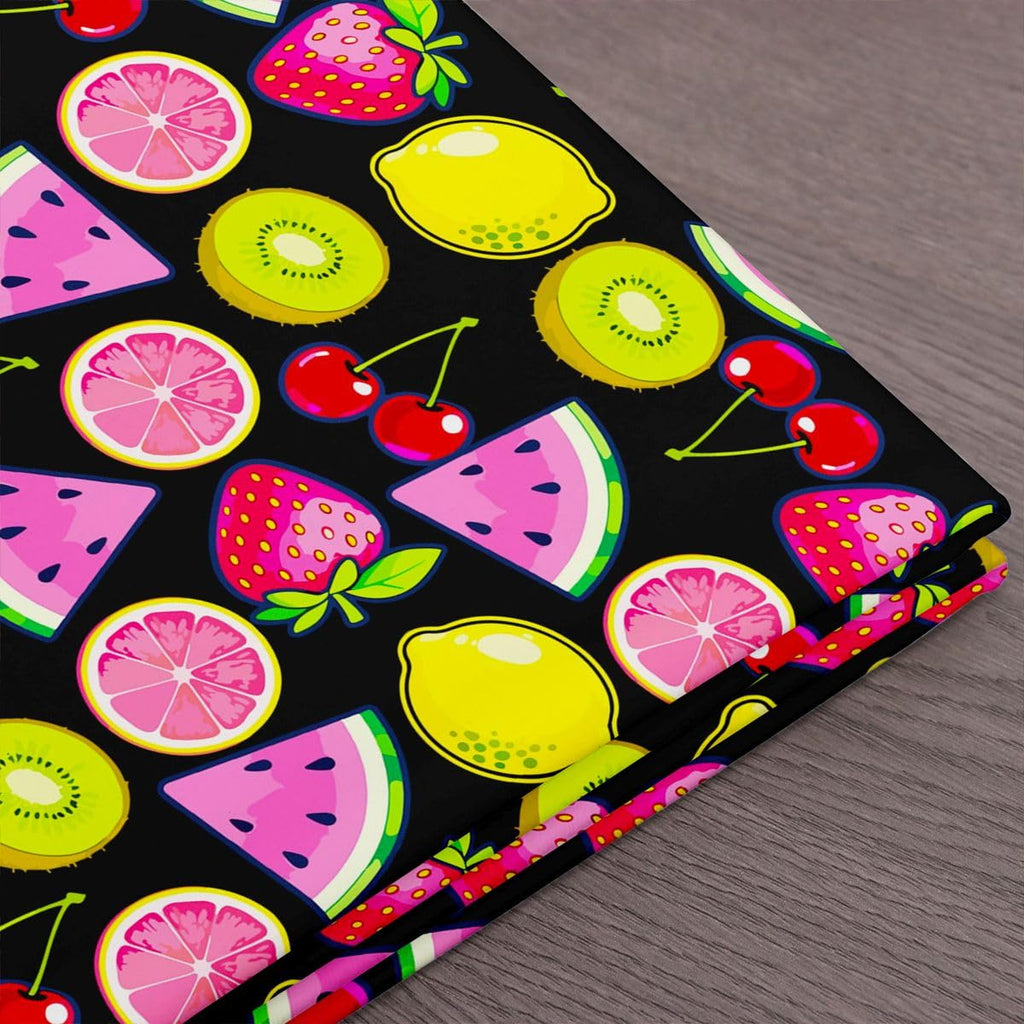 Cute Fruit Fabric By The Yard, Cartoon Strawberry Cherry Upholstery Fabric, Colorful Food Lemon Watermelon Grapefruit