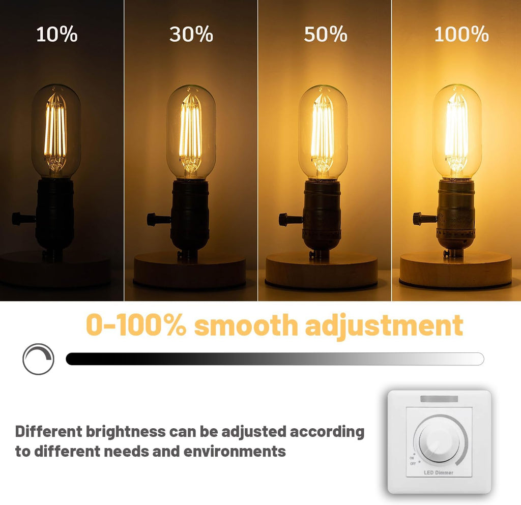 E26 Dimmable LED Edison Bulb 60W 2700K Warm White