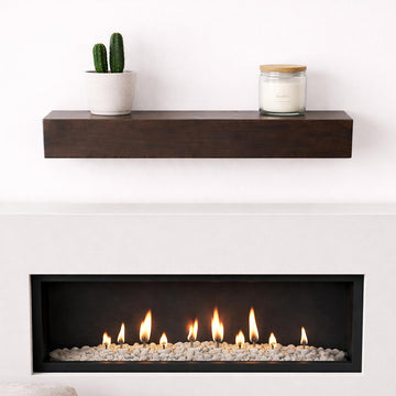Mantel Shelf - Wood Fireplace Mantel - 4 Ft Dark Walnut