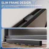 40" x 87" Frosted Glass Barn Door, Concealed Sliding Barn Door with Soft Close, Waterproof Modern Sl