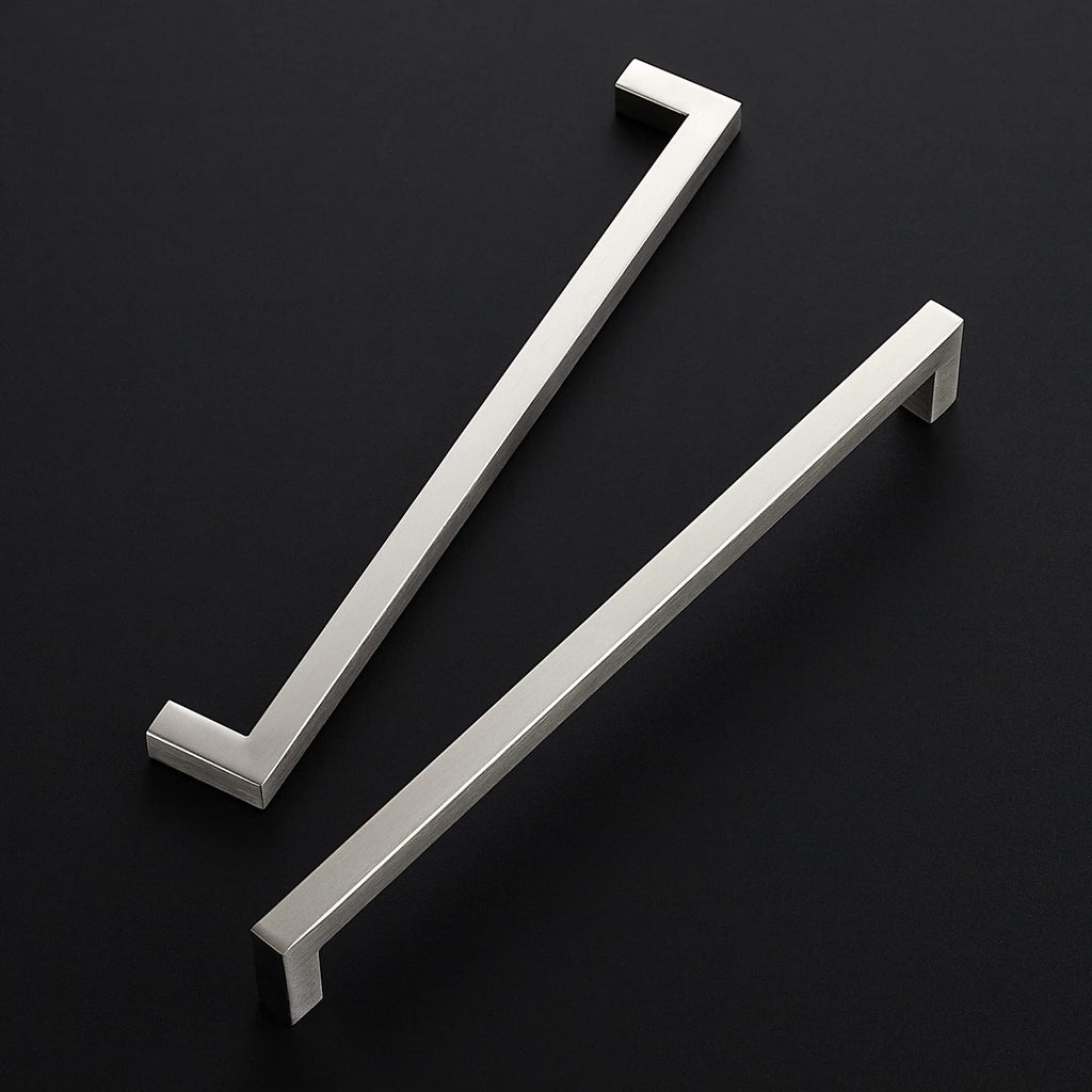 Brushed Nickel Square Cabinet Handles & Pulls 10 Inch 10 Pack