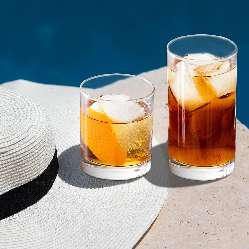 RLWY Acrylic Plastic Drinking Glasses Set of 12 - Unbreakable Tumblers - BPA-Free - Dishwasher-Safe - 6x12oz Lowball