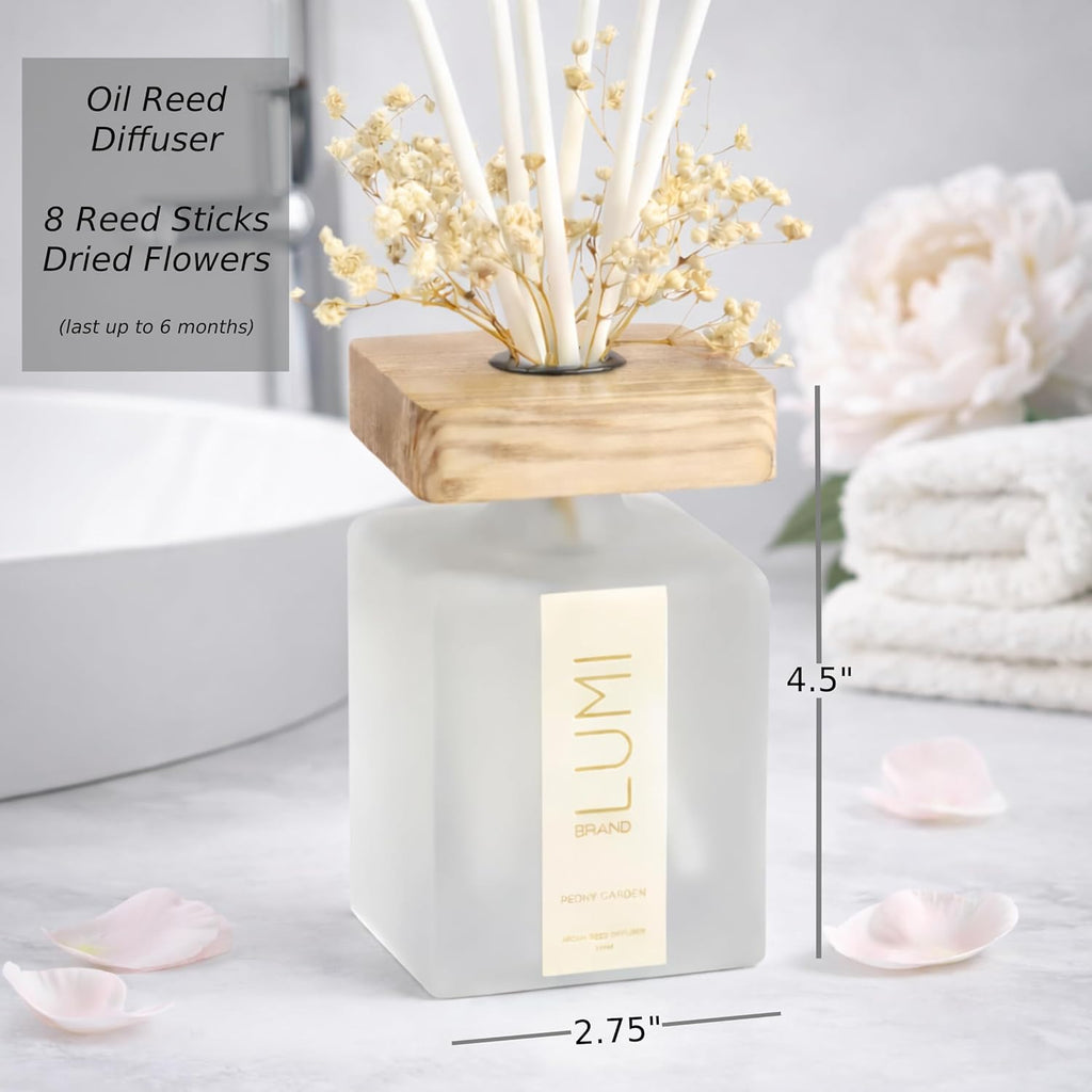Luxury Aroma Gift Set | Peony Garden Scent - Reed Diffuser (200ml), Soy Candle (200g), Room Spray (50ml)