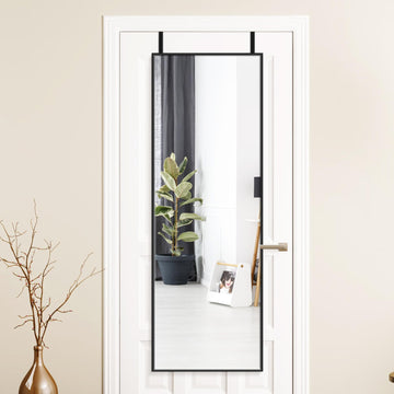 Black Over The Door Mirror, 47x14 Inches Full Body Mirror Full Length