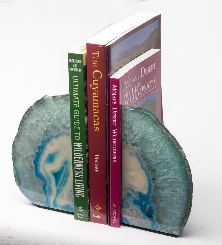 Agate Bookends, Home Décor (3.5-6 lbs, Teal)