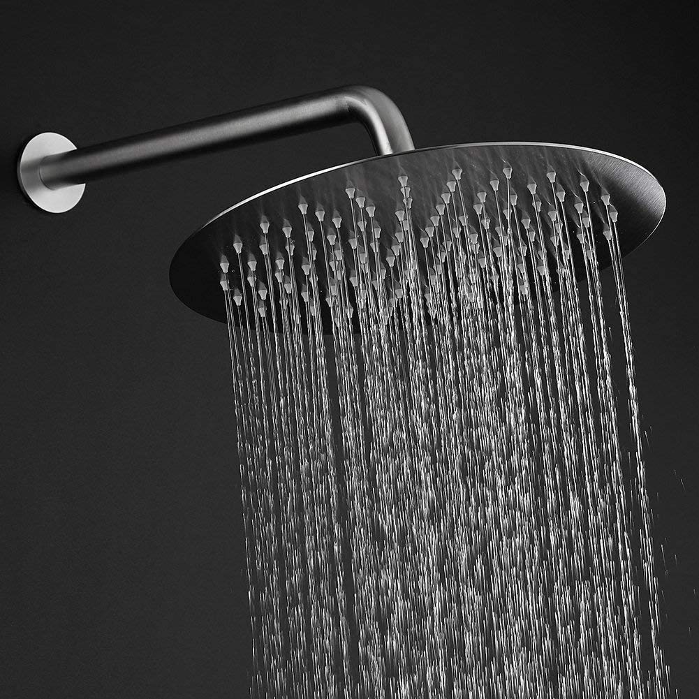 Rain Shower Head, High Pressure High Flow All Metal Rainfall Shower Head, Ultra-Thin Design-Pressure Boosting