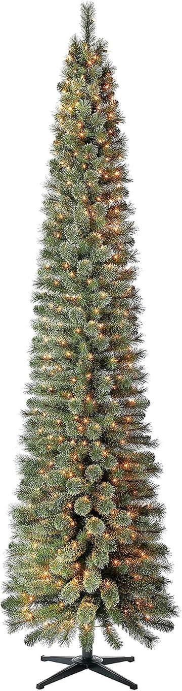 Stanley Pre-Lit Slim Pencil Christmas Tree, 500 Lights
