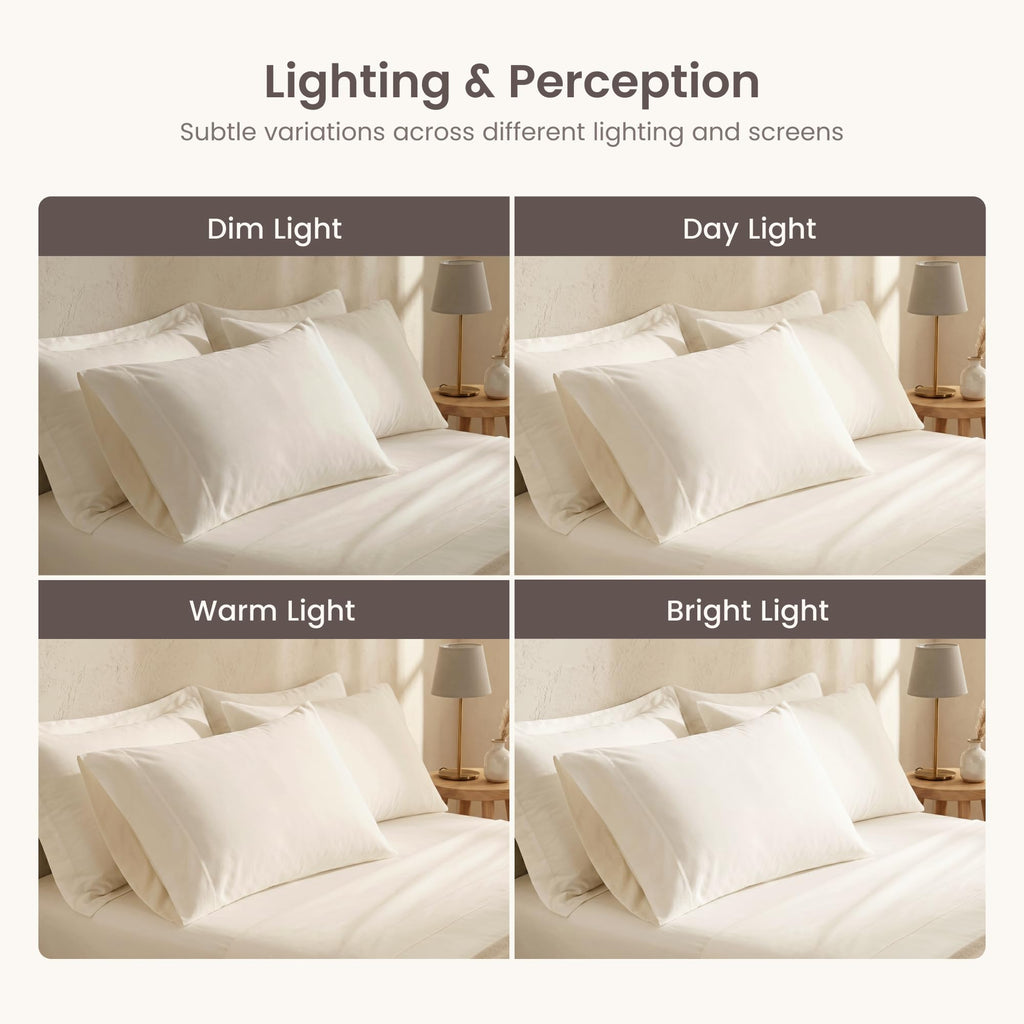 100% Organic Cotton Sheets, 300 Thread Count 4-Piece GOTS Certified Bed Sheet Set Fits Mattress Upto 17" Deep Pocket