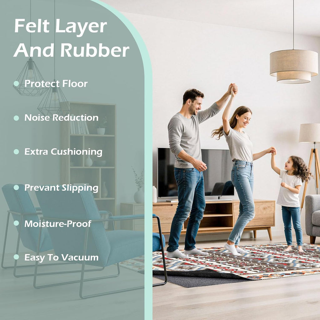 Non-Slip Rug Pads,8x10ft Waterproof Rug Pad,Carpet Pad for Hardwood,Tile,All Floors - Floor Protection,Cushioning - Set of 80