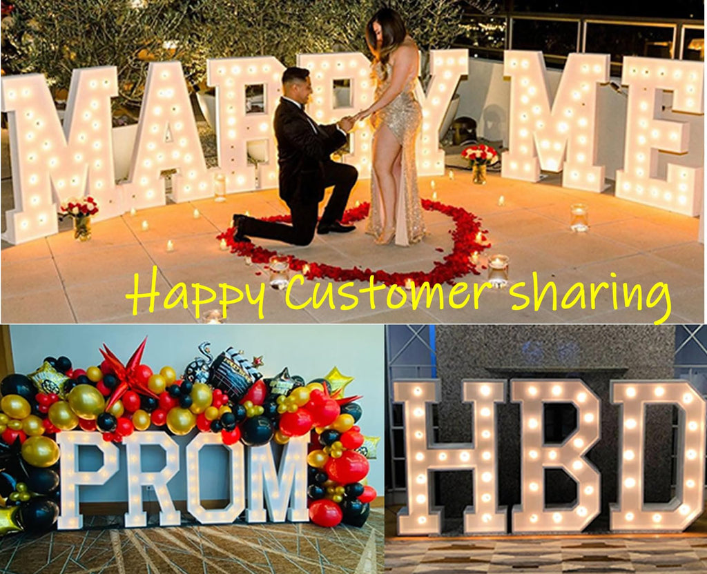 3FT Marquee Letters, Large Light Up Letters E for Marry Me Party Decor