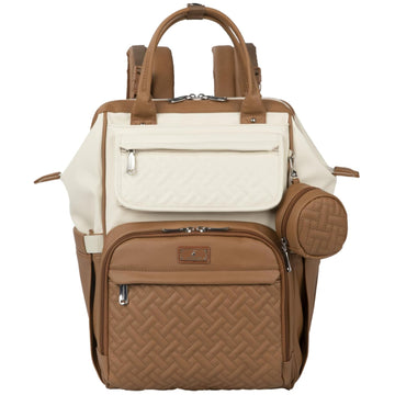 Leather Diaper Bag Backpack, Multifunction Large Bags with Changing Pad & Stroller Straps & Pacifier Case, Unisex