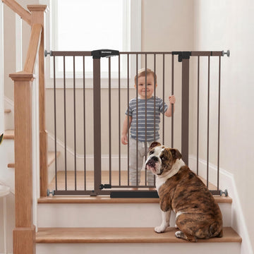 36" Extra Tall Baby Gate for Stairs, 29.7-51" Wide Dog Gates Indoor for Doorways with Easy Walk Thru, Auto Close Pet
