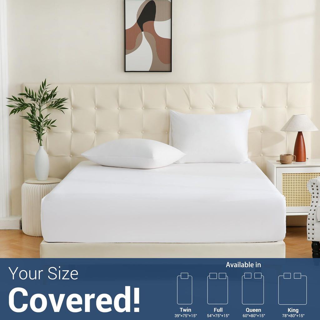 White Full Size Fitted Sheets 24 Pack Bulk, Microfiber, 54x75