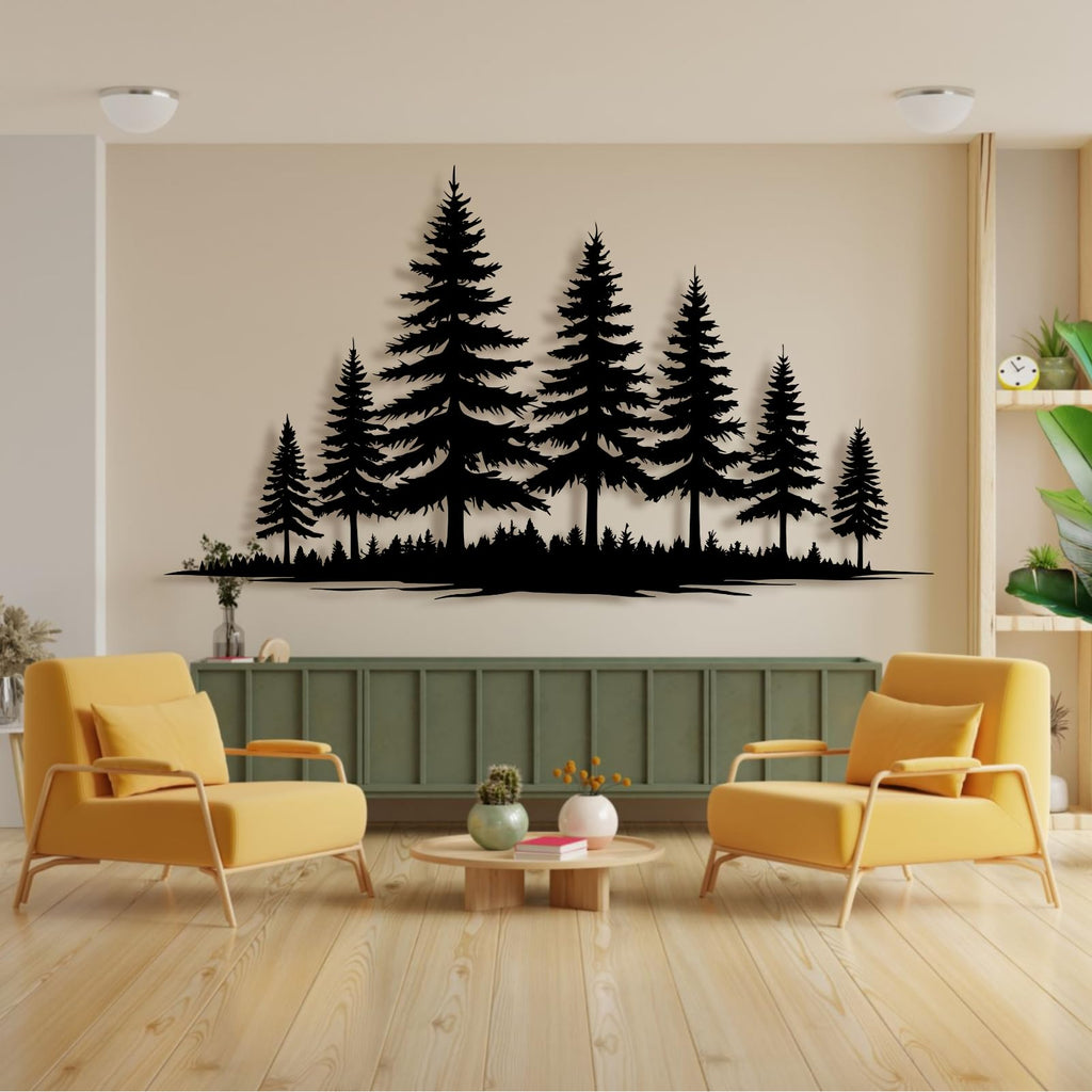 Metal Pine Tree Wall Art, Metal Forest Wall Art, Pine Branch Wall Decor, Christmas Tree Wall Decor, Forest Wall