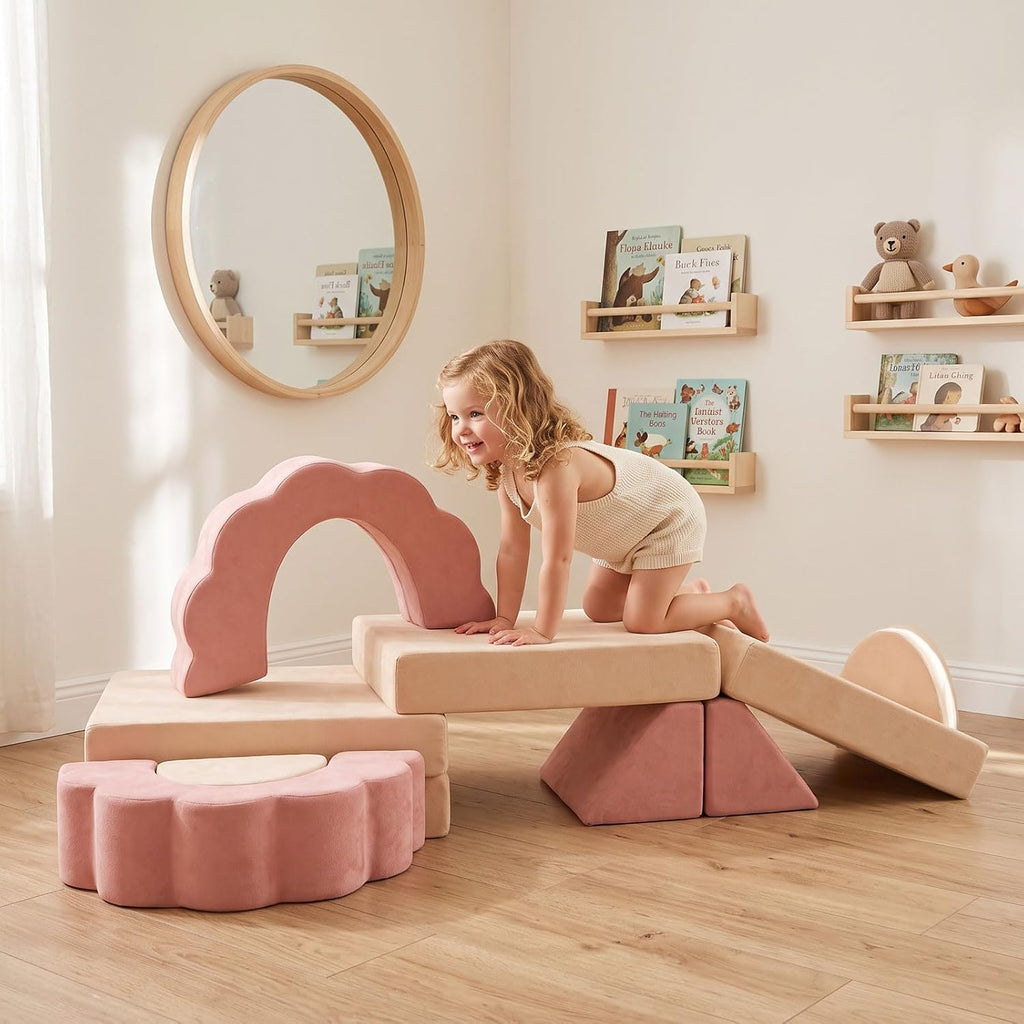 Flower Kids Mini Play Couch, Modular Foam Sofa for Playroom & Bedroom