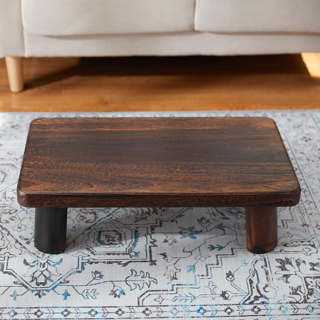 Paulownia Wooden Japanese Floor Table, Sturdy Lightweight Tea Table