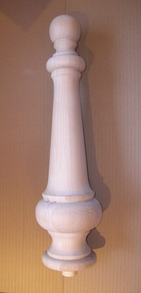 Aspen Wood Finial 19 1/4" High x 5" Wide x 3 7/8" Base