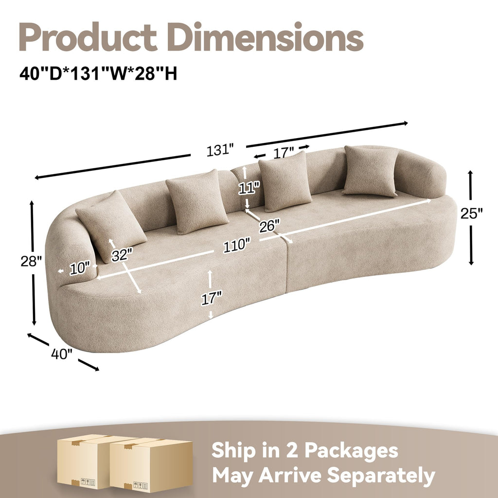 131" Modern Curved Sectional Sofas