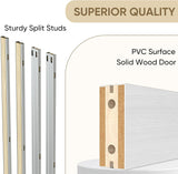 32" x 80" Sliding Pocket Door, Includes Wooden Frame Mirror Door Panel and Soft Close Pocket Frame K
