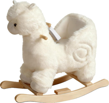 Baby Rocking Horse, Plush Alpaca Rocking Horse with Music