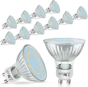 GU10 LED Light Bulbs, 50 Watt Halogen Equivalent, 2700K Warm White GU10 Bulb Replacement for Track&Recessed Lighting