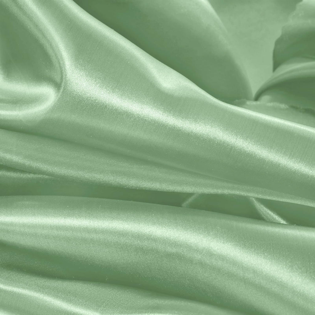 2 Pack Sage Green Satin Tablecloth 60 x 102 Inches