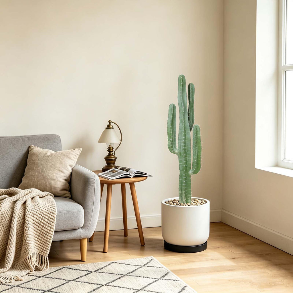 Artificial Cactus 39 INCH Tall Fake Cactus Plants Faux Cacti Saguaro with Planter for Indoor Outdoor Home Office Shop