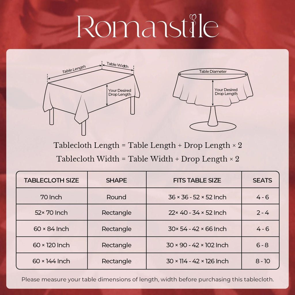 Christmas Jacquard Rectangle Tablecloth 60 x 84 Inch, Red