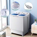 Portable Washing Machine, 20lbs Capacity, Twin Tub 2lbs Washer & 8lbs Spinner Combo, Compact for Apartment RV Dorms