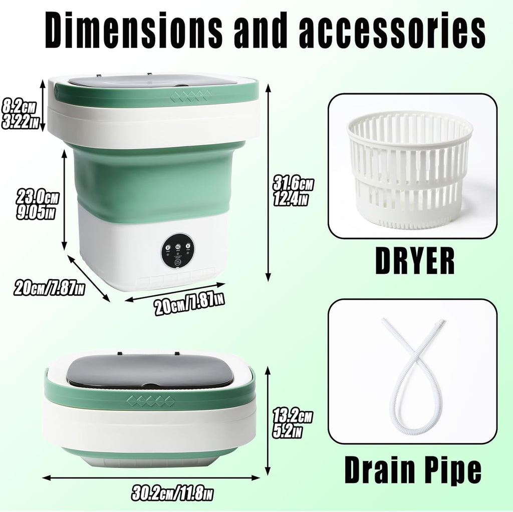 Mini Portable Foldable Washer - 16L Portable Washing Machine, Spin dryer, Small Folding Washing Machine 3 Cleaning