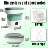 Mini Portable Foldable Washer - 16L Portable Washing Machine, Spin dryer, Small Folding Washing Machine 3 Cleaning