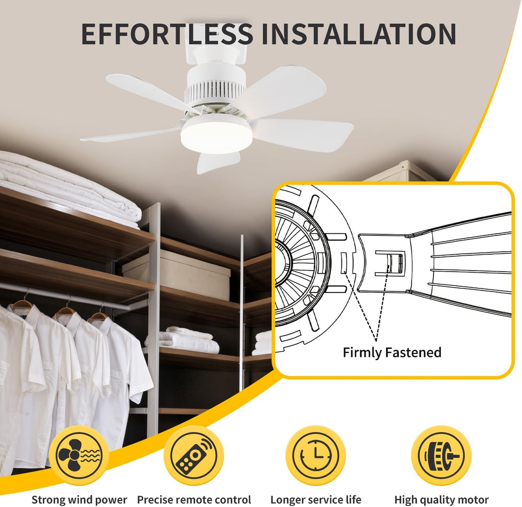 Light Socket Fan with Remote(Pairing Required), Soft 1000LM & CRI 80+ Eye-Friendly, High-Speed Ultra-Quiet, Memory Function, Durable Light Bulb Fan for Garages, Laundry Rooms, Closets, Porches, Attics A101-B0DT4DFHY9