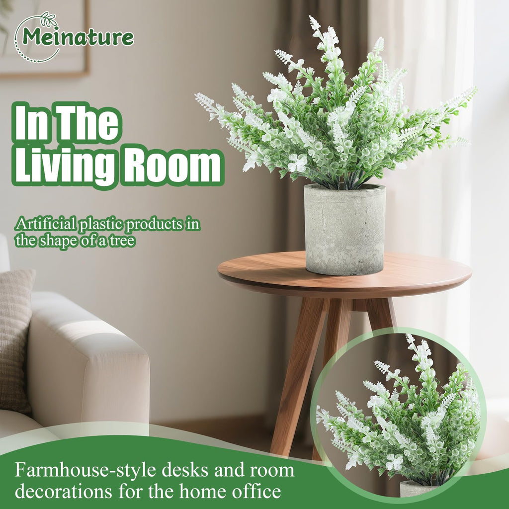 Plant Stand Indoor, 3-Pack Lifelike Artificial Lavender, Artificial Plants Indoor, Nordic Lavender Table