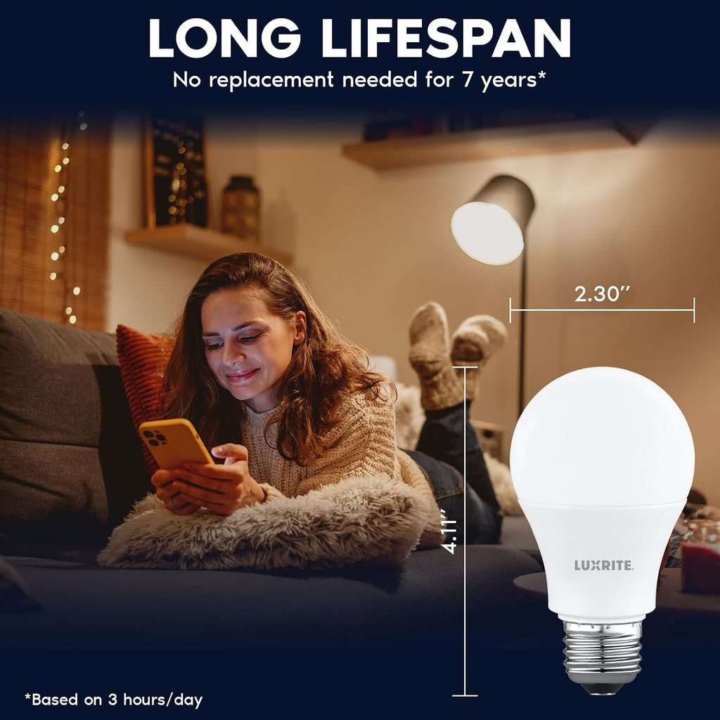 A19 LED Light Bulb 75 Watt Equivalent, 3000K Soft White, 1100LM, Non-Dimmable, Standard LED Light Bulbs, 9.5W, E26