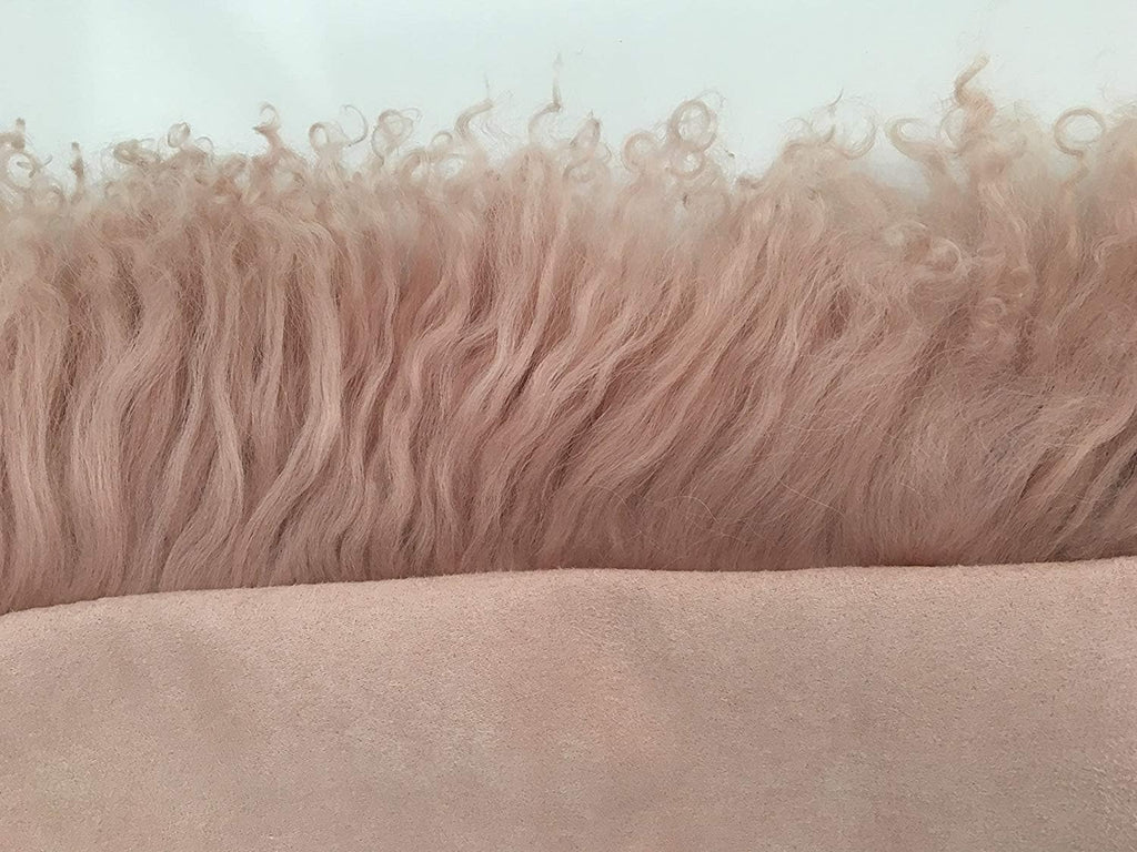 100% Real Mongolian Lamb Fur Cushion Cover/Pillowcase (Pink, 20x20inch) 1