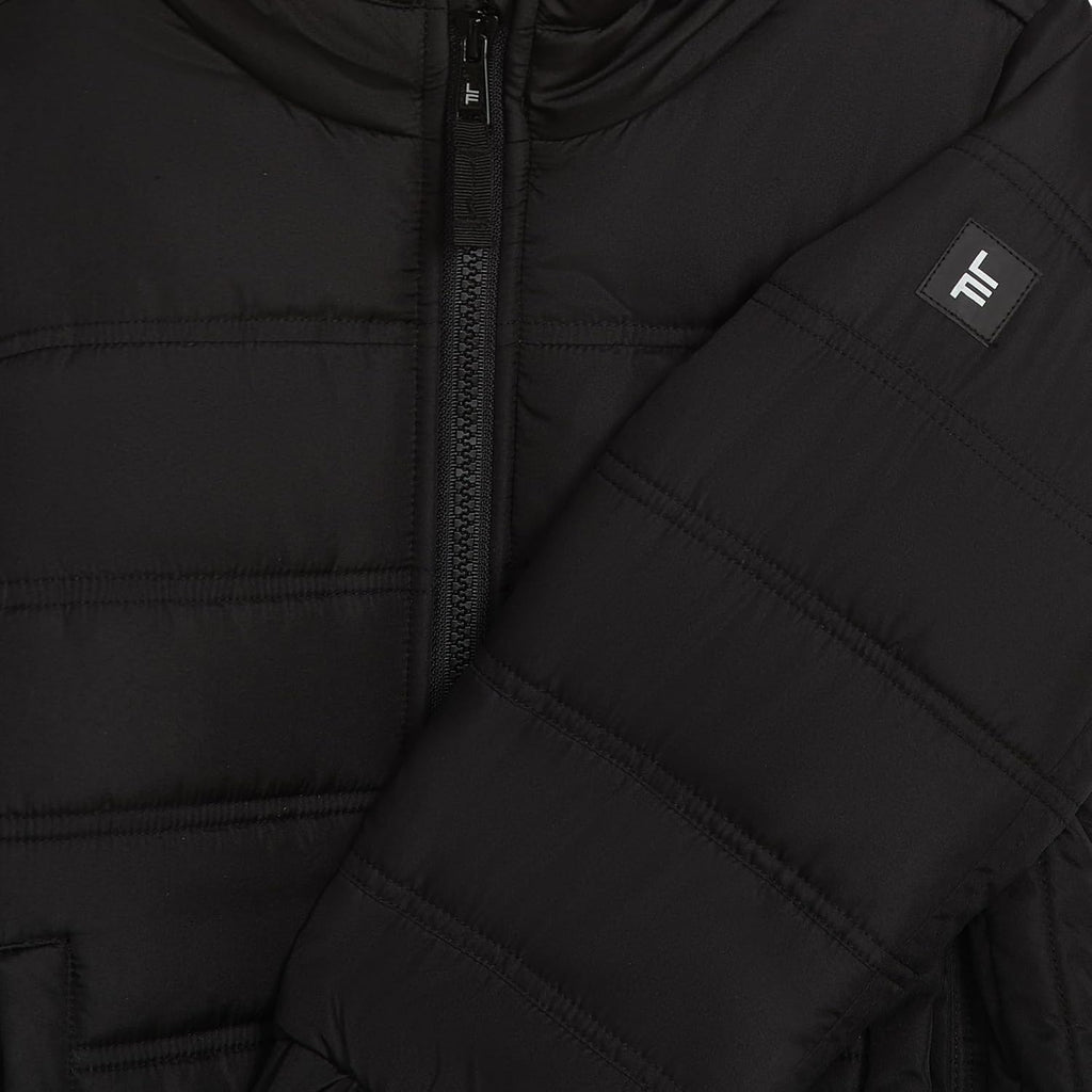 Boys' Sporty Heavyweight Hooded Puffer Jacket and Fleece Beanie