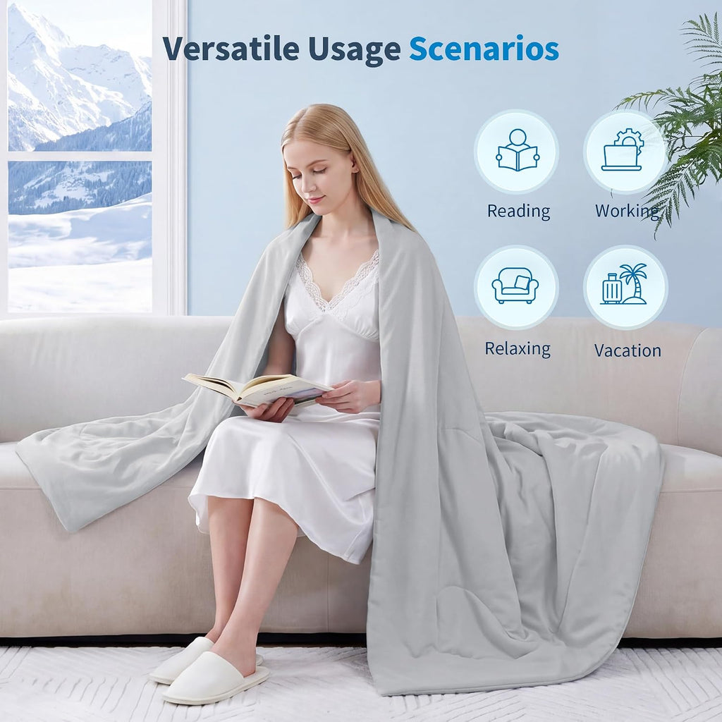 Cooling Comforter Queen Size, Cooling Blanket for Hot Sleepers Lightweight Summer Blanket with Double-Sided Cold Tech