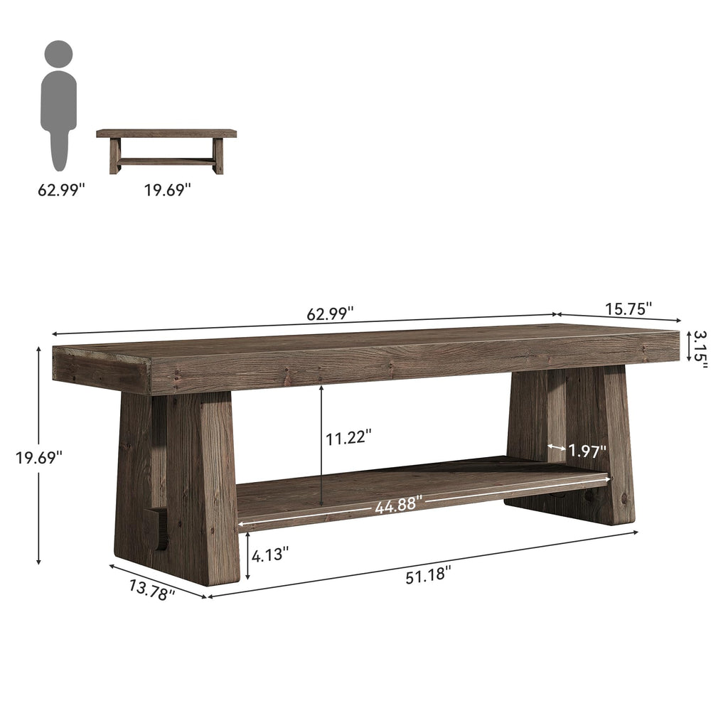 63-Inch Solid Wood TV Stand for TVs up to 75 Inches