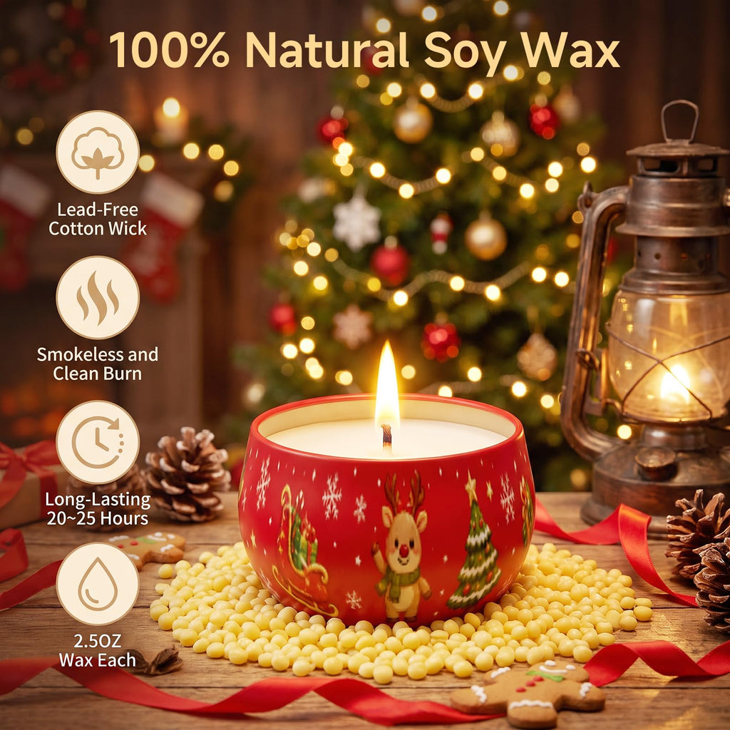 Christmas Scented Candles Gift Set, 12 Pack Soy Candles