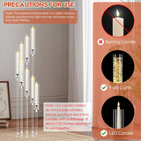 2 Set 8 Arm Acrylic Candle Holder, Mjkeomo 49.2'' Tall Candelabra Centerpieces for Tables Clear Candlesticks Holder